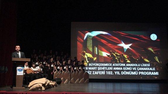 18 Mart Şehitleri Anma Günü ve Çanakkale Deniz Zaferi 102. Yıl Dönümü Programı Düzenlendi
